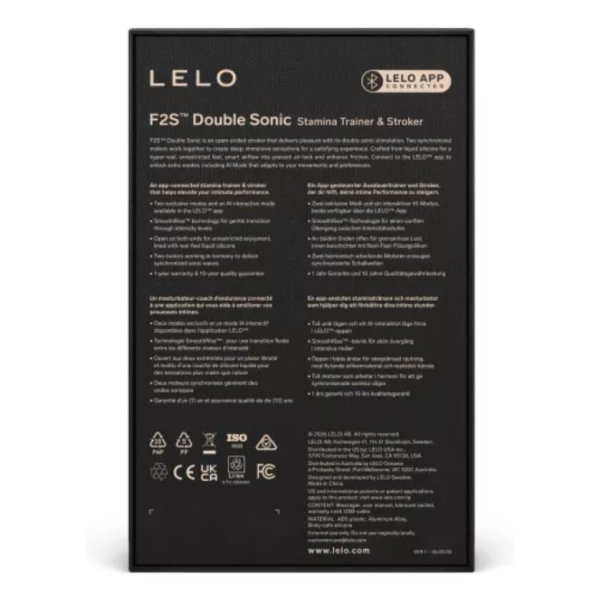 LELO - F2S DOUBLE SONIC MALE STROKER WITH DUAL SONIC STIMULATION TEAL