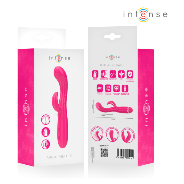INTENSE - AMARA VIBRATOR MIT STIMULIERENDER ZUNGE 10 VIBRATIONEN ROSA
