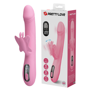 PRETTY LOVE - BELLA RABBIT VIBRATOR WITH BUTTERFLY STIMULATION AND LED PINK