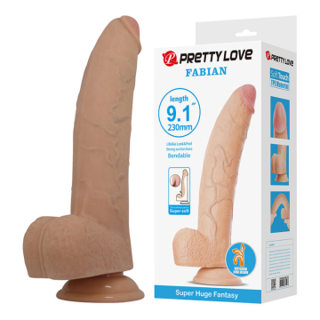 PRETTY LOVE - FABIAN FLEXIBLER DILDO MIT SAUGKAPSEL FLEISCH