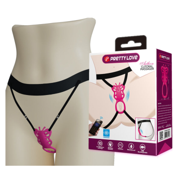 PRETTY LOVE - MASSAGGIATORE PER SVEGLIA CON APP A FORMA DI FARFALLA, ROSA