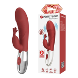 PRETTY LOVE - ROSEWOOD RABBIT VIBRATOR 30 FUNCTIONS USB RECHARGEABLE RED