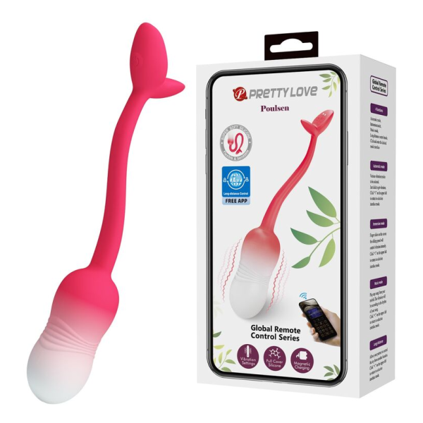 PRETTY LOVE - Å'UF VIBRANT CONTRÃ”LABLE PAR APPLICATION PULSEN 12 FONCTIONS RECHARGEABLE PAR USB ROSE