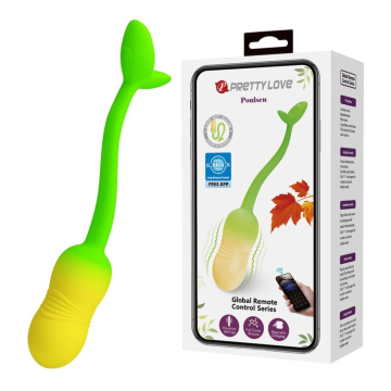 PRETTY LOVE - PULSEN APP CONTROL VIBRATING EGG 12 FUNCTIONS USB RECHARGEABLE GREEN-YELLOW