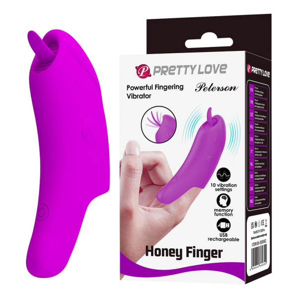 PRETTY LOVE - PETERSON HONEY FINGER VIBRATORE DA DITO RICARICABILE VIOLA