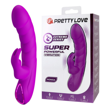 PRETTY LOVE - MONICA VIBRATEUR RECHARGEABLE À DOUBLE STIMULATION POINT G ET CLITORIAL VIOLET