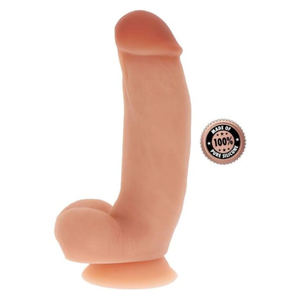 GET REAL - DILDO SILICONA 18 CM CON TESTÍCULOS NATURAL