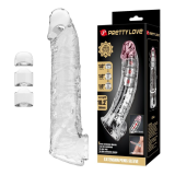 PRETTY LOVE - VERSTELLBARE PENISVERLÄNGERUNGSHÜLLE 26 CM Ø 4 CM TRANSPARENT