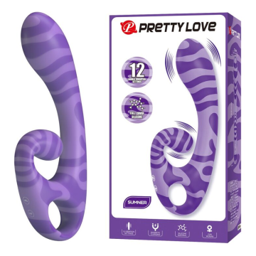 PRETTY LOVE - SUMMER DOPPEL-VIBRATOR MIT GRIFF 19 CM Ø 3,5 CM LILA