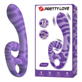 PRETTY LOVE - SUMMER DOUBLE-ENDED VIBRATOR WITH HANDLE 19 CM Ø 3.5 CM PURPLE