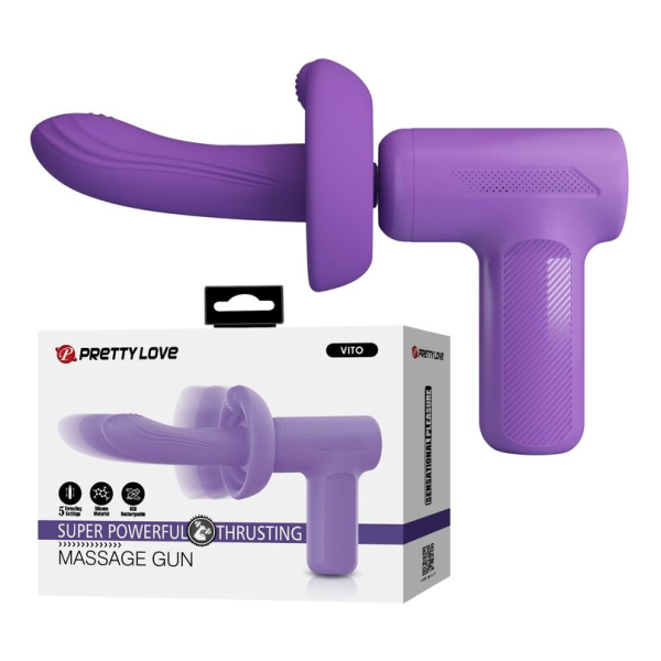 PRETTY LOVE - PISTOLET DE MASSAGE VITO À POUSSÉE 5 MODES VIOLET