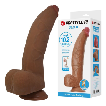 PRETTY LOVE - ULRIC REALISTIC FLEXIBLE DILDO 26 CM Ø 5.5 CM TPE BROWN