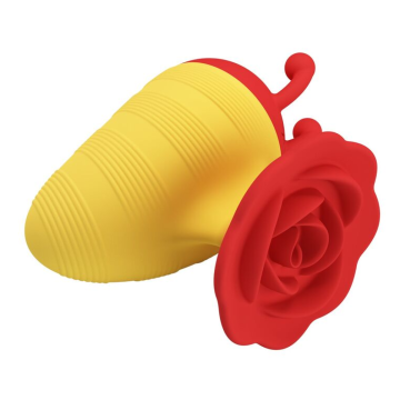 PRETTY LOVE - STIMOLATORE CLITORIDEO RICARICABILE LITTLE BEE, 7 MODALITÀ, ROSSO/GIALLO