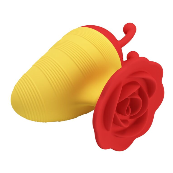 PRETTY LOVE - STIMOLATORE CLITORIDEO RICARICABILE LITTLE BEE, 7 MODALITÀ, ROSSO/GIALLO