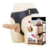 PRETTY LOVE - ZANE HARNESS WITH FLEXIBLE DILDO 17 CM Ø 4.3 CM NATURAL