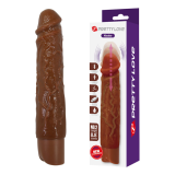 PRETTY LOVE - KESSLER REALISTIC VIBRATING DILDO WITH 10 VIBRATION MODES AND 10 THROWS, 22 CM, BROWN