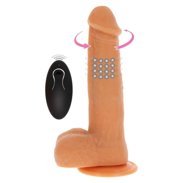 GET REAL - PELLE DILDO VIBRANTE CON PERLINE ROTANTI
