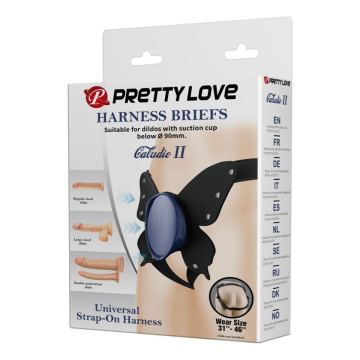 PRETTY LOVE - SLIP HARNAIS UNIVERSEL À BRETELLES NOIRES ET BLEUES