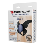 PRETTY LOVE - UNIVERSAL STRAP-ON HARNESS BRIEFS BLACK AND BLUE
