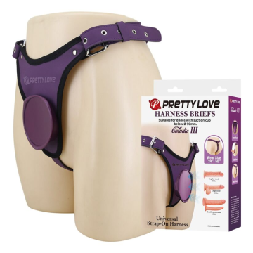 PRETTY LOVE – UNIVERSAL STRAP-ON HARNESS-Slips, LILA UND SCHWARZ