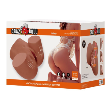 CRAZY BULL - REALISTISCHER WEIBLICHER TORSO-MASTURBATOR MIT DOPPELEINTRITT, VIBRATIONS- UND SAUGFUNKTION, NATURFARBE