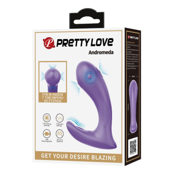 PRETTY LOVE - ANDROMEDA VIBRATORE RICARICABILE A DOPPIA STIMOLAZIONE VIOLA