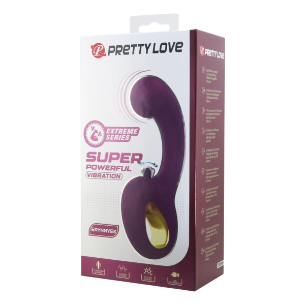 PRETTY LOVE - BRYNNLEE RECHARGEABLE VIBRATOR WITH ORAL STIMULATOR 10 VIBRATIONS & 5 LICKING FUNCTIONS PURPLE