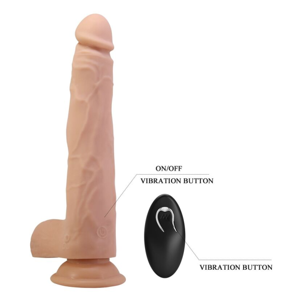 PRETTY LOVE - NOLAN THRUSTING & ROTATING VIBRATING DILDO REMOTE CONTROL 24.5 CM Ø 5 CM NATURAL