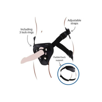 Get Real - Strap - On Deluxe Harnés Negro | Vybes.it