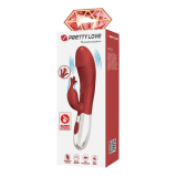PRETTY LOVE - VIBRATORE A FORMA DI CONIGLIO IN PALISSANDRO, 30 FUNZIONI, RICARICABILE TRAMITE USB, ROSSO