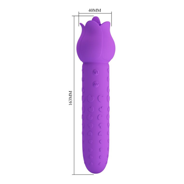 PRETTY LOVE - VIBRATORE RICARICABILE DANNELL PER STIMOLAZIONE ORALE E CLITORIDEA, VIOLA