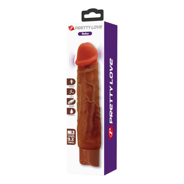 PRETTY LOVE - DUKE REALISTISCHER VIBRATOR 23,5 CM Ø 4,8 CM BRAUN