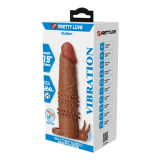 PRETTY LOVE - MANICOTTO VIBRANTE PER PENE QUILLON 20 CM Ø 4 CM MARRONE