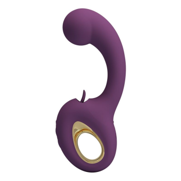 PRETTY LOVE - BRYNNLEE VIBRATORE RICARICABILE CON STIMOLATORE ORALE, 10 VIBRAZIONI E 5 FUNZIONI DI LECCATA, VIOLA