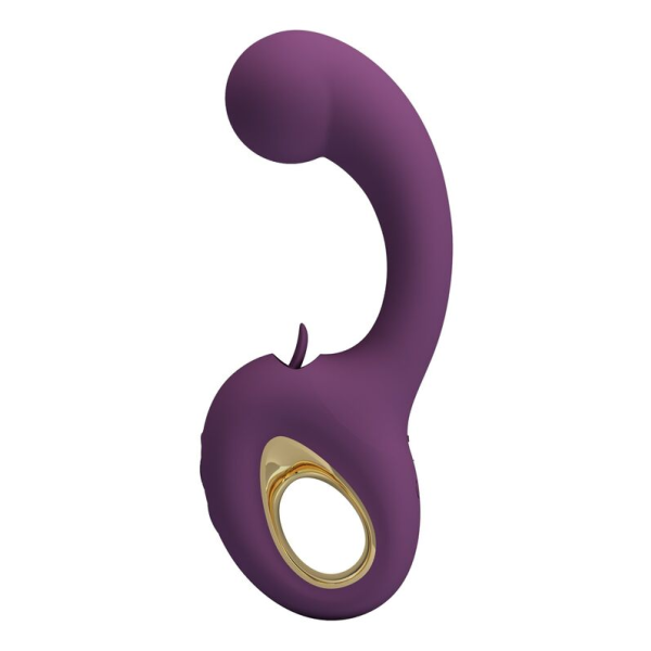 PRETTY LOVE - BRYNNLEE VIBRATORE RICARICABILE CON STIMOLATORE ORALE, 10 VIBRAZIONI E 5 FUNZIONI DI LECCATA, VIOLA