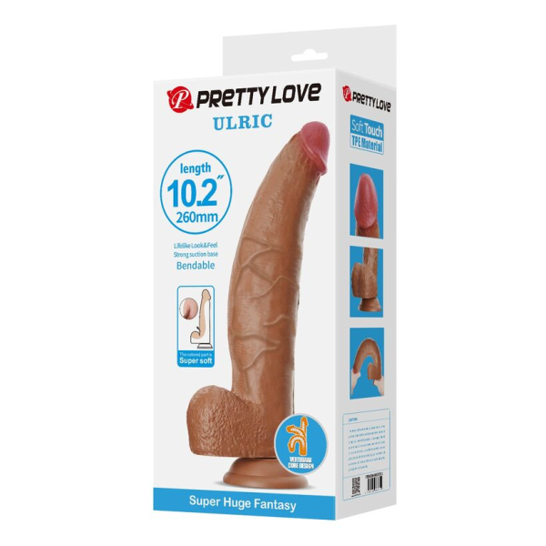 PRETTY LOVE - ULRIC REALISTISCHER FLEXIBLER DILDO 26 CM Ø 5,5 CM TPE BRAUN