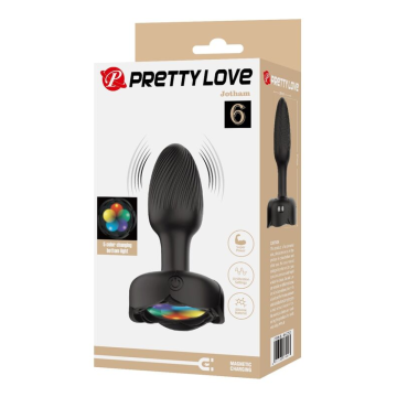 PRETTY LOVE – WIEDERAUFLADBARER VIBRATIONS-ANALPLUG MIT 10 MODI, SCHWARZ
