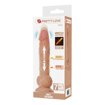 PRETTY LOVE - EREN THRUSTING VIBRATING DILDO 20.5 CM Ø 4.5 CM NATURAL