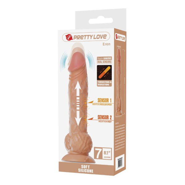 PRETTY LOVE - EREN THRUSTING VIBRATING DILDO 20.5 CM Ø 4.5 CM NATURAL
