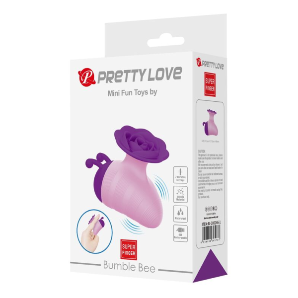 PRETTY LOVE - LITTLE BEE RECHARGEABLE CLITORAL STIMULATOR 7 MODES PURPLE-PINK