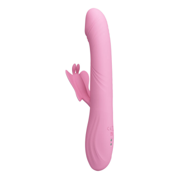 PRETTY LOVE - VIBRATEUR BELLA RABBIT AVEC STIMULATION PAPILLON ET LED ROSE