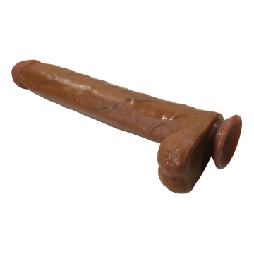 PRETTY LOVE - DANY REALISTISCHER FLEXIBLER DILDO MIT SAUGNAPF 36 CM -Ø- 5,6 CM BRAUN