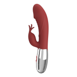 PRETTY LOVE - VIBRATEUR LAPIN EN PLANTES DE ROSE 30 FONCTIONS RECHARGEABLE USB ROUGE