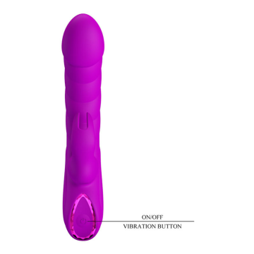 PRETTY LOVE - MONICA VIBRATEUR RECHARGEABLE À DOUBLE STIMULATION POINT G ET CLITORIAL VIOLET