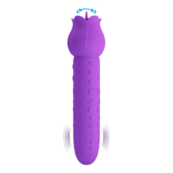 PRETTY LOVE - DANNELL RECHARGEABLE ORAL AND CLITORAL STIMULATOR VIBRATOR PURPLE