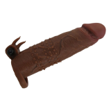 PRETTY LOVE - QUILLON VIBRATING PENIS SLEEVE 20 CM Ø 4 CM BROWN