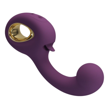 PRETTY LOVE - BRYNNLEE VIBRATORE RICARICABILE CON STIMOLATORE ORALE, 10 VIBRAZIONI E 5 FUNZIONI DI LECCATA, VIOLA