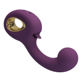 PRETTY LOVE - BRYNNLEE RECHARGEABLE VIBRATOR WITH ORAL STIMULATOR 10 VIBRATIONS & 5 LICKING FUNCTIONS PURPLE