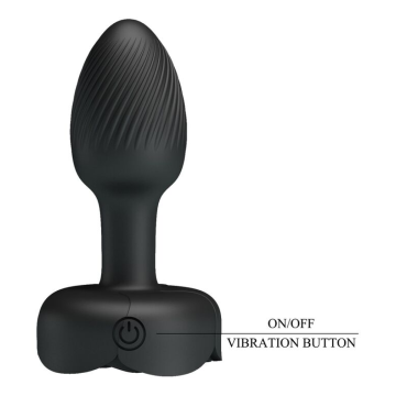PRETTY LOVE - RECHARGEABLE VIBRATING ANAL PLUG 10 MODES BLACK