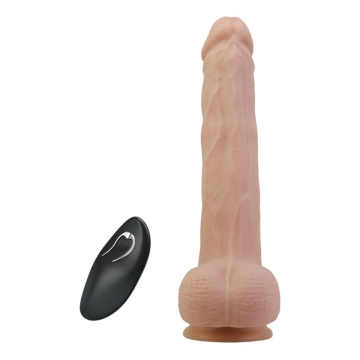 PRETTY LOVE - DILDO VIBRANTE ROTANTE E SPINTA MILES CON TELECOMANDO 23,5 CM Ø 4,8 CM NATURALE